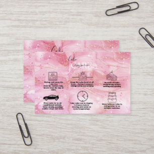 Modern Pink Gold Watercolor Cake Care Business Card