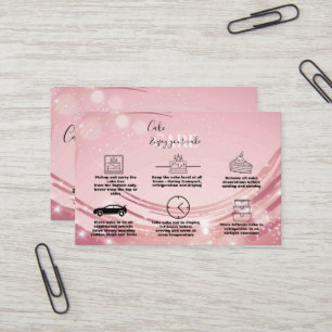 Modern Pink Gold Watercolor Cake Care Business Card