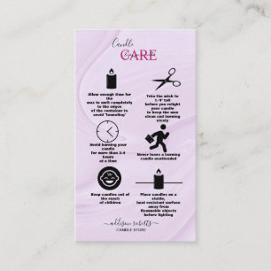 Modern Pink Gold Watercolor Candle Care Business C Business Card