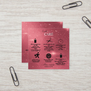 Modern Pink Gold Watercolor Candle Care   Square B Business Card
