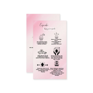 Modern Pink Gold Watercolor Cupcake Care Business Business Card