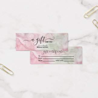 Modern Pink Gold Watercolor Gift Certificate