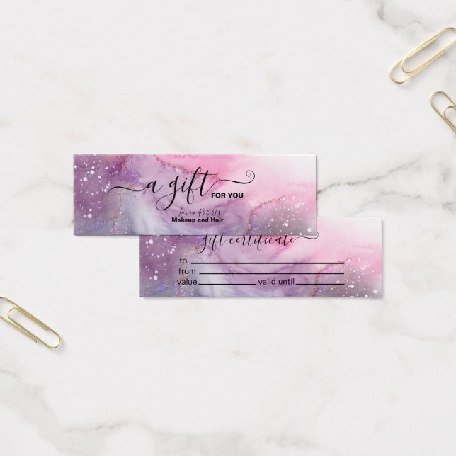 Modern Pink Gold Watercolor Gift Certificate (Office)