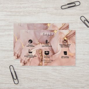 Modern Pink Gold Watercolor Jewellery Care Busine Business Card