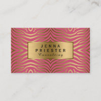 Modern Pink & Gold Zebra Stripes Pattern