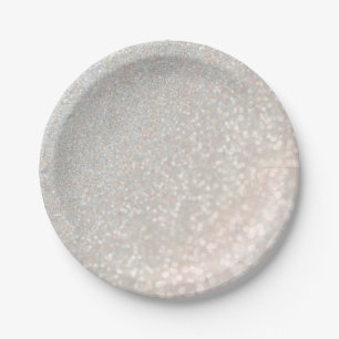 modern, pink, golden, shiny, ombre, blush, glitter paper plate