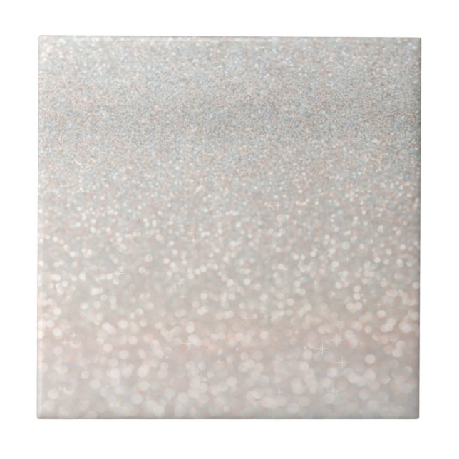 modern, pink, golden, shiny, ombre, blush, glitter tile (Front)