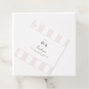 Modern Pink golf cart favour tag