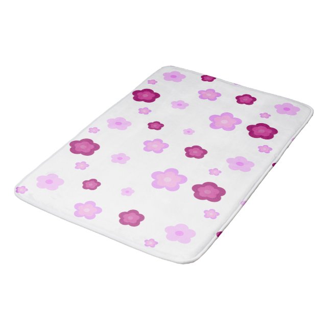 Modern pink gradient flower pattern Gift Bath Mat (Angled)