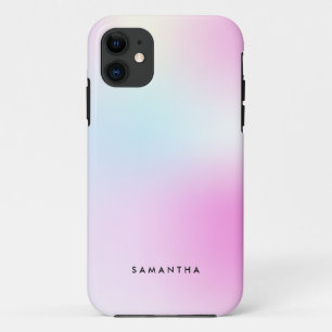 Modern Pink Gradient Monogram Name Case-Mate iPhone Case