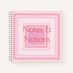 Modern Pink Gradient Tile Pattern Notebook