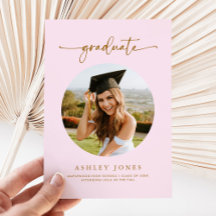 Modern Pink Graduate Photo Graduation