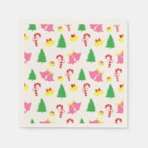 Modern Pink Green Christmas Pattern    