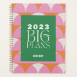 Modern pink green geometric big plans planner<br><div class="desc">Modern pink green geometric elegant typography big plans</div>