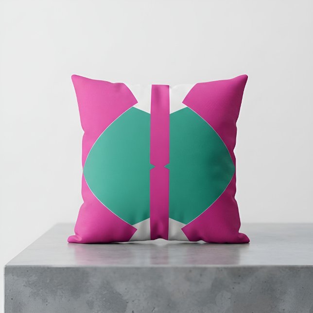 Modern Pink Green Memphis Colour Block Decor Cushion (Creator Uploaded)