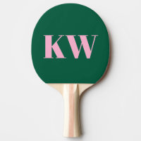 Modern Pink Green Monogram Initials Personalised