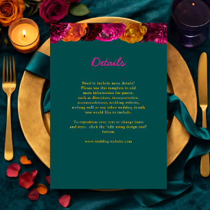 Modern pink green yellow floral enclosure card