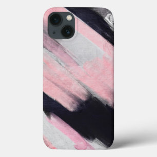 Modern Pink Grey Black Abstract Art iPhone 13 Case