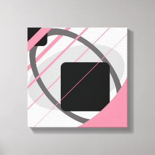 Modern Pink Grey Black Off White - Wrapped Canvas