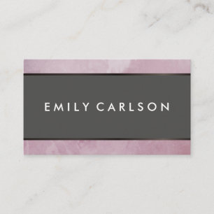 Modern Pink Grunge with Brown Metallic Trim Business Card