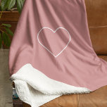 Modern Pink Heart Blanket | Minimalist<br><div class="desc">Wrap yourself or a loved one in warmth and simplicity with this modern pastel pink blanket, featuring a minimalist white heart design. Soft, cosy, and stylish — it’s the perfect thoughtful gift for Valentine's Day, anniversaries, baby showers, birthdays, or just to show someone you care. Designed with a soft sherpa...</div>