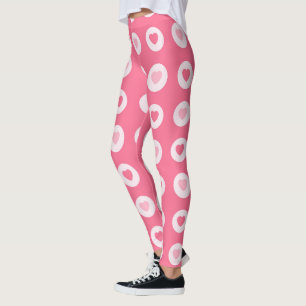 Modern Pink Heart Love Collection Leggings