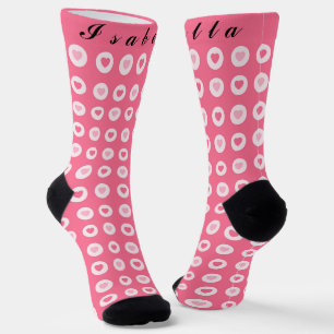 Modern Pink Heart Love Collection Socks