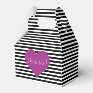 Modern Pink Heart Thank You Favour Box