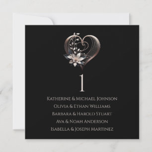 Modern Pink Heart-Wedding Seating Chart- Invitation