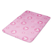 Modern Pink Hearts Bathroom Rug