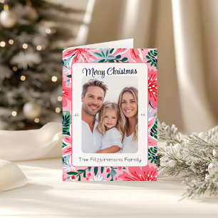 Modern Pink Holiday Floral Photo