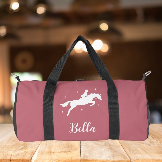Modern Pink Horseriding Equestrian Duffle Bag (Creator Uploaded)