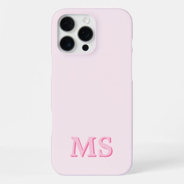Modern Pink Initial Monogram iPhone Case (Back)