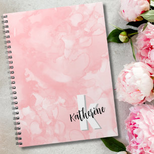 Modern Pink Initial Monogram Notebook