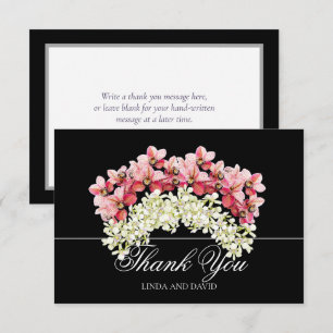 Modern Pink & Ivory Orchid Bridal Shower Thank You Card