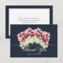 Modern Pink & Ivory Orchid Bridal Shower Thank You