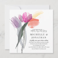 Modern Pink Lavender Tulips Christian Wedding