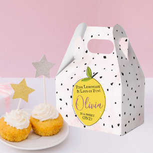 Modern Pink Lemonade 1st Birthday Favour Box