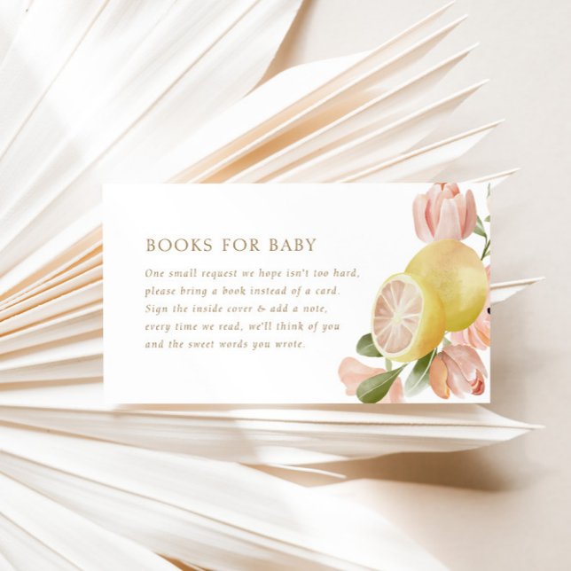 Modern Pink Lemonade Summer Books for Baby Enclosure Card (Creator Uploaded)