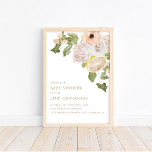 Modern Pink Lemonade Summer Plaid Welcome Sign