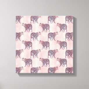 Modern Pink Leopard Animal Pattern Canvas Print