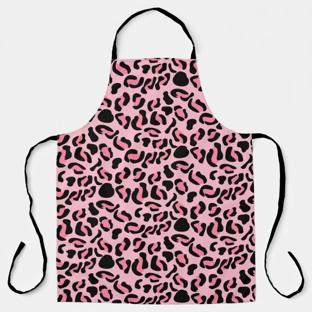 Modern Pink Leopard Pattern Animal Apron (Front)