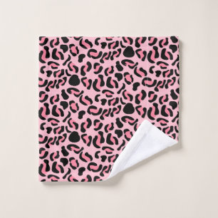 Modern Pink Leopard Pattern Animal Bath Towel Set