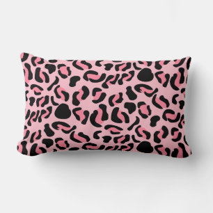 Modern Pink Leopard Pattern Animal Lumbar Cushion
