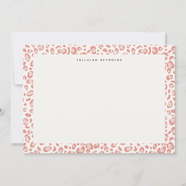 Modern Pink Leopard Pattern Animal Print Card (Front)