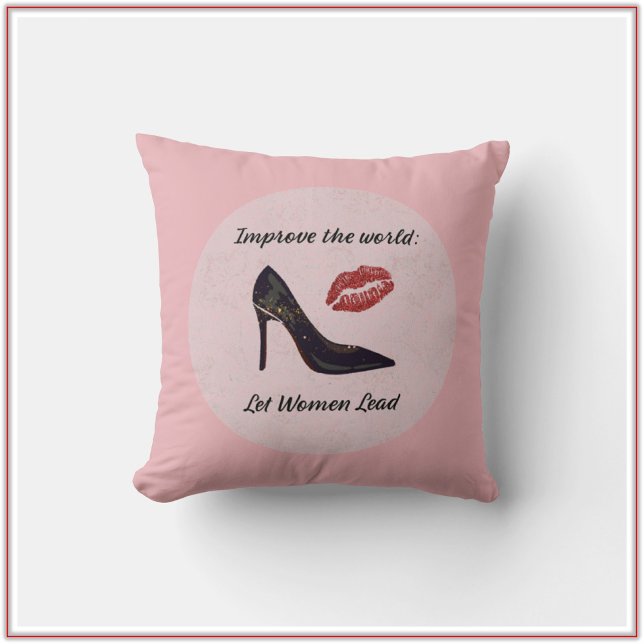 Modern Pink Let Women Lead Cushion (Creator Uploaded)