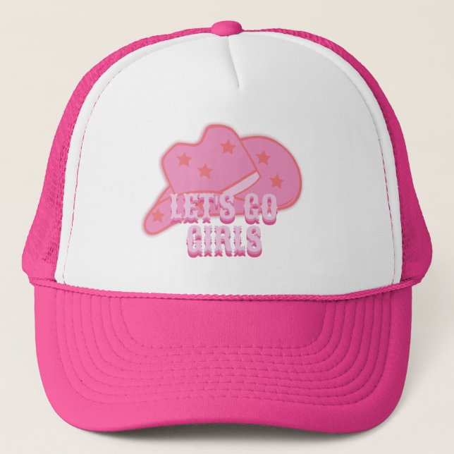 Modern Pink Let's Go Girls Cowboy Hat Rodeo (Front)