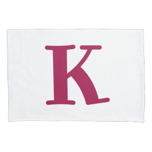 Modern Pink Letter Monogram Pillowcase