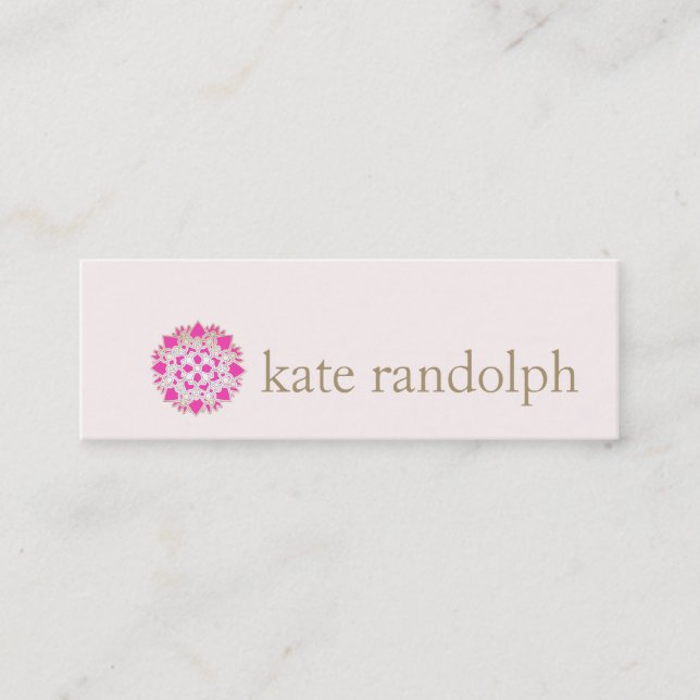 Modern Pink Lotus Flower Beauty Salon and Spa Mini Business Card (Front)