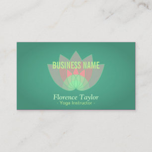 Modern, Pink Lotus Flower, Wellness Industry Business Card